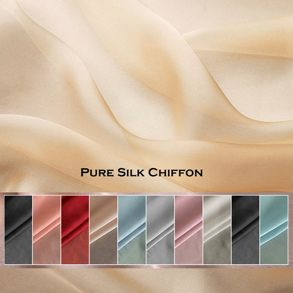 SILK CHIFFON - Pure Mulberry Silk Chiffon 140cm 6mm - The Fabric That Moves Like Water