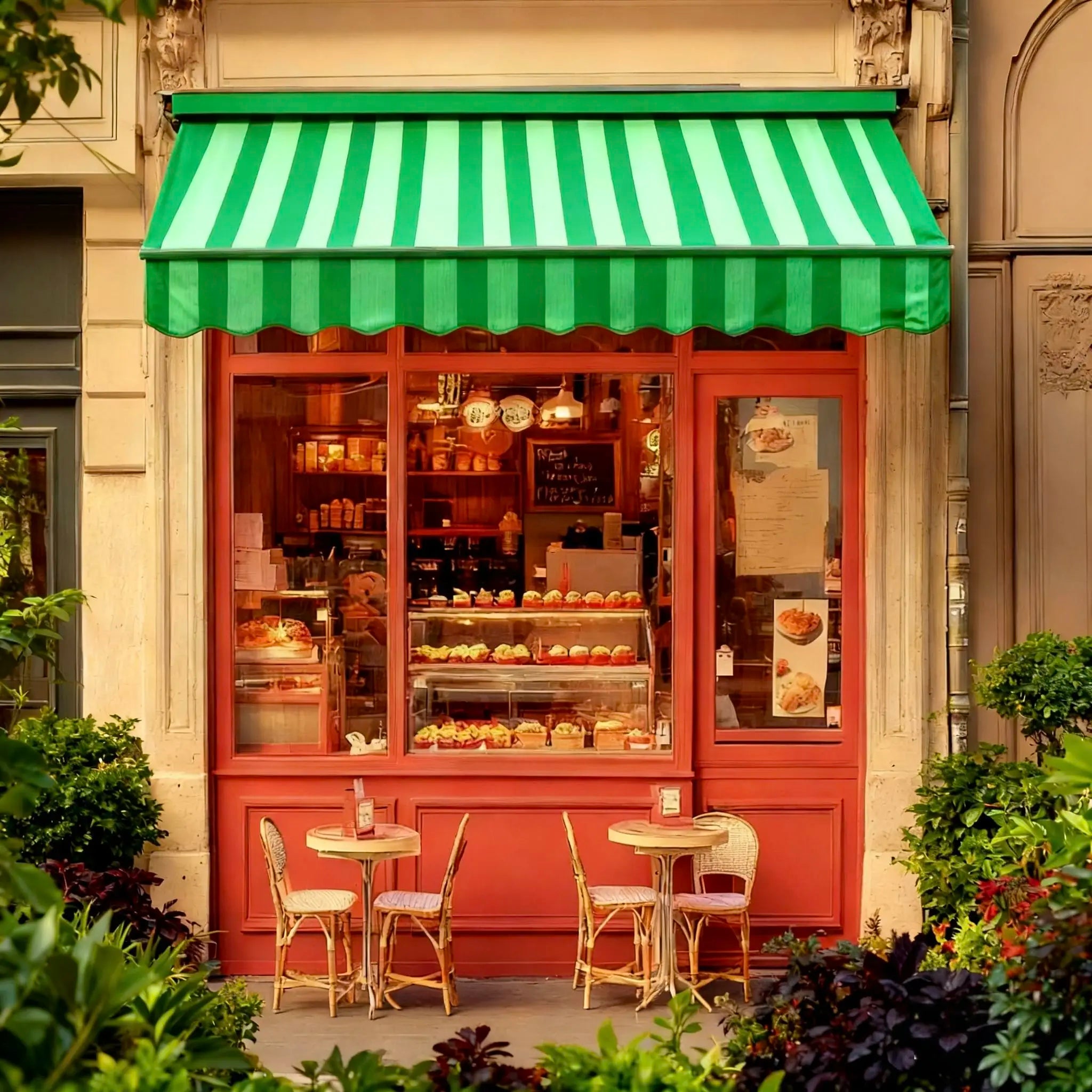 ELECTRIC AWNING - Custom Size & Color, UV-Resistant Acrylic - Outdoor Shade