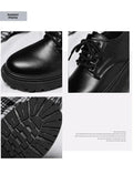 Men's Black Lace-Up Height Increasing Business Shoes - Casual PU EU 39-44