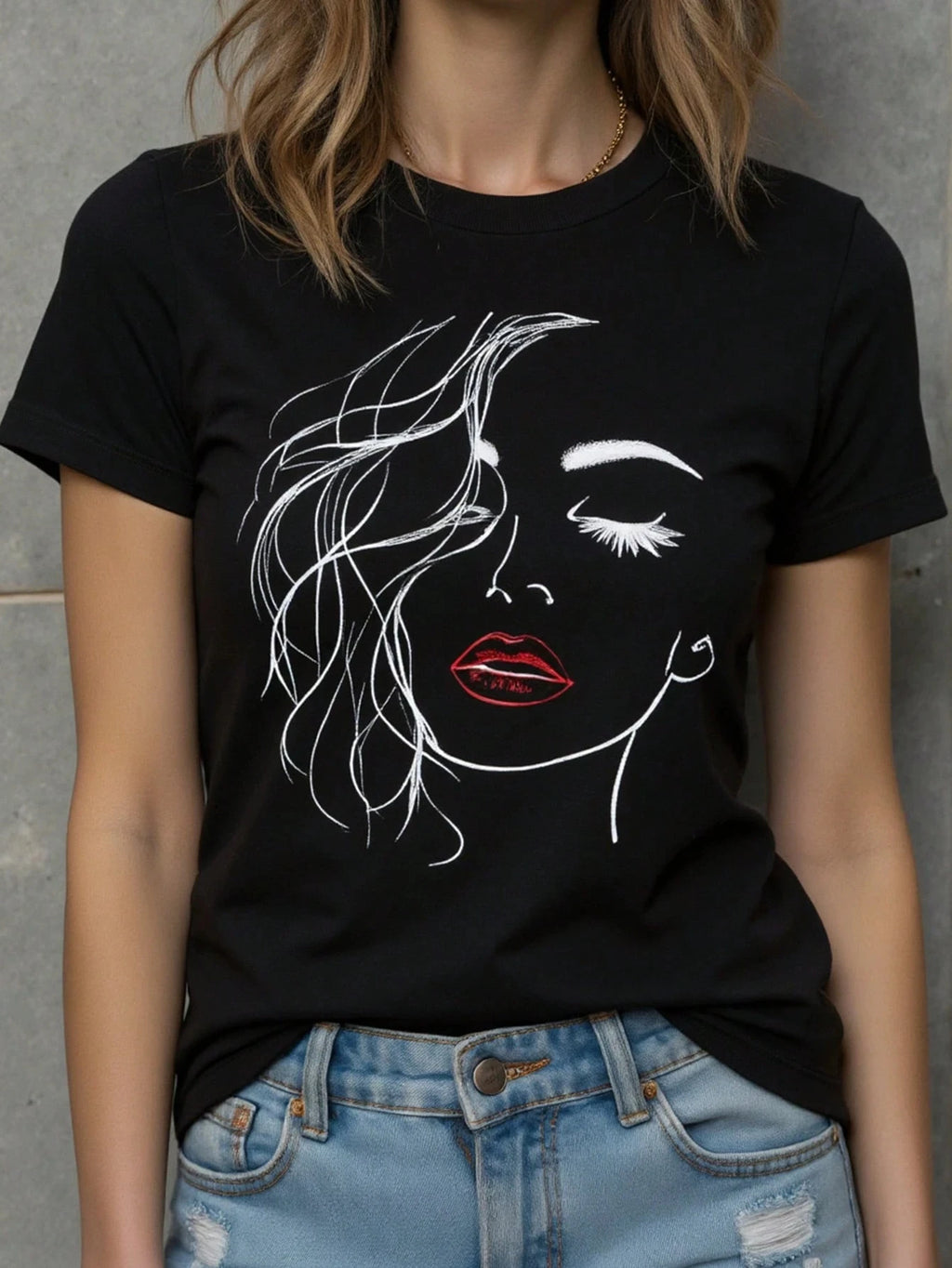 Abstract Face Gradient Color 3D Print T-Shirts Women's Casual Short Sleeve T Shirt O-Neck Tees Harajuku Y2K Tops Female Clothing