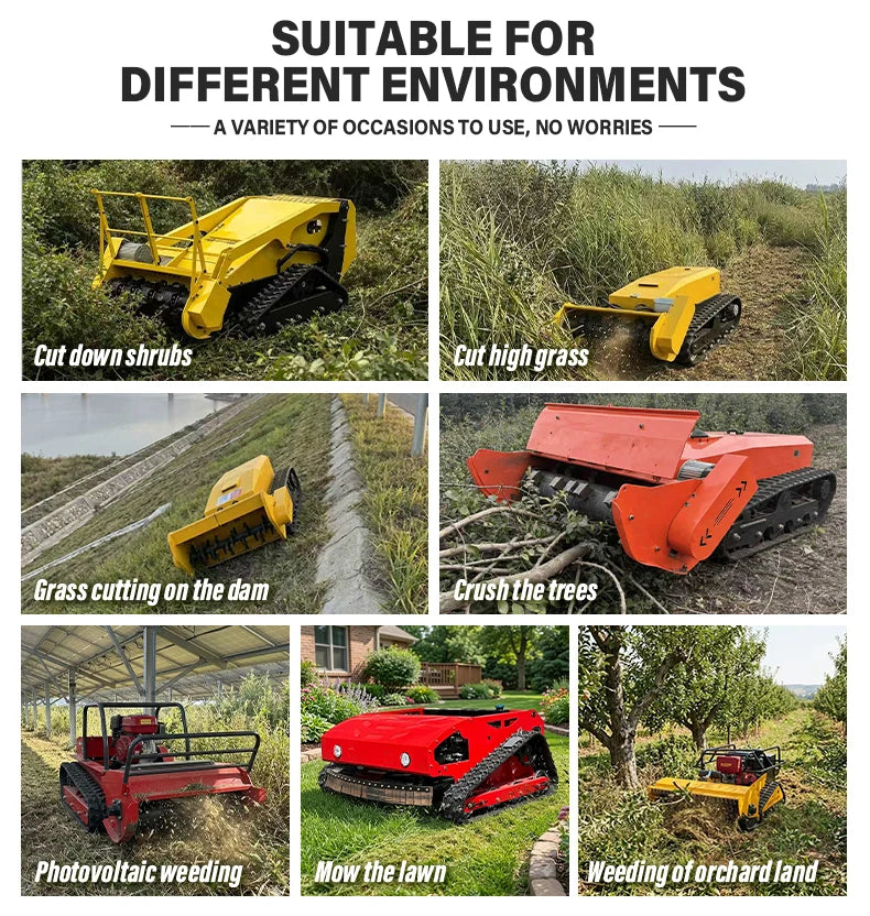 Remote Control Lawn Mower - 850 mm - Tracked Self-Propelled