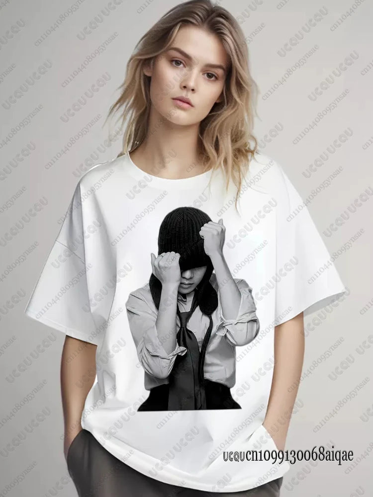K-pop Famous Singer Polera Manga Corta Print T-shirts For Women 2026 World Tour Concert T-shirts Fans Gifts Y2K Boy Band Tops