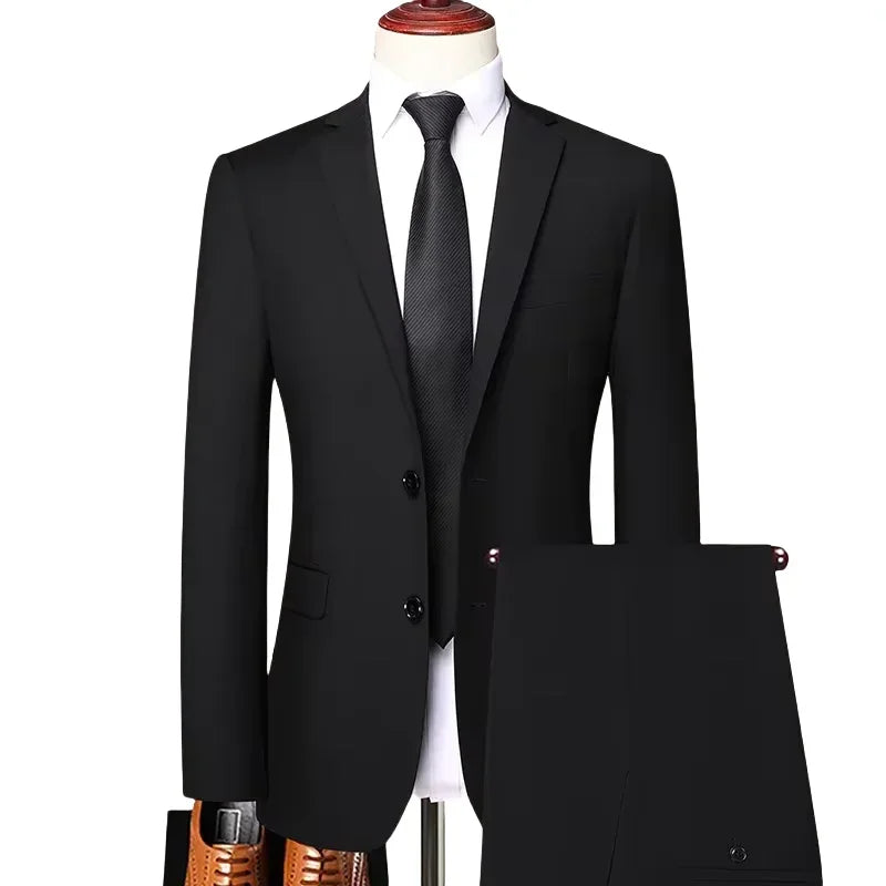 BRITISH EDGE - Men's Slim Fit Suit Set (Blazer + Pants) - 3 Colors, S–8XL