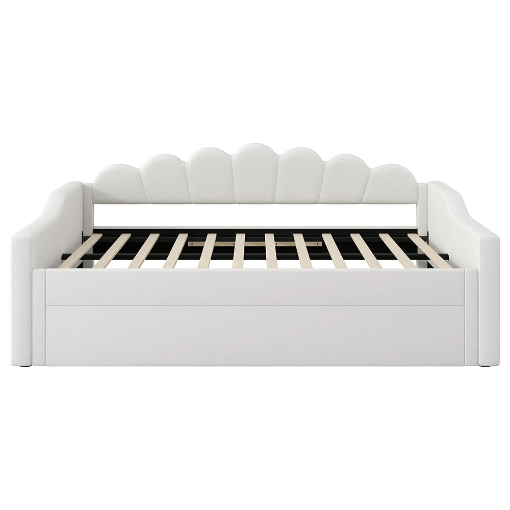 DAYBREAK - Linen Daybed with Pull-Out Bed - LED, 140x200cm, Ships from Germany