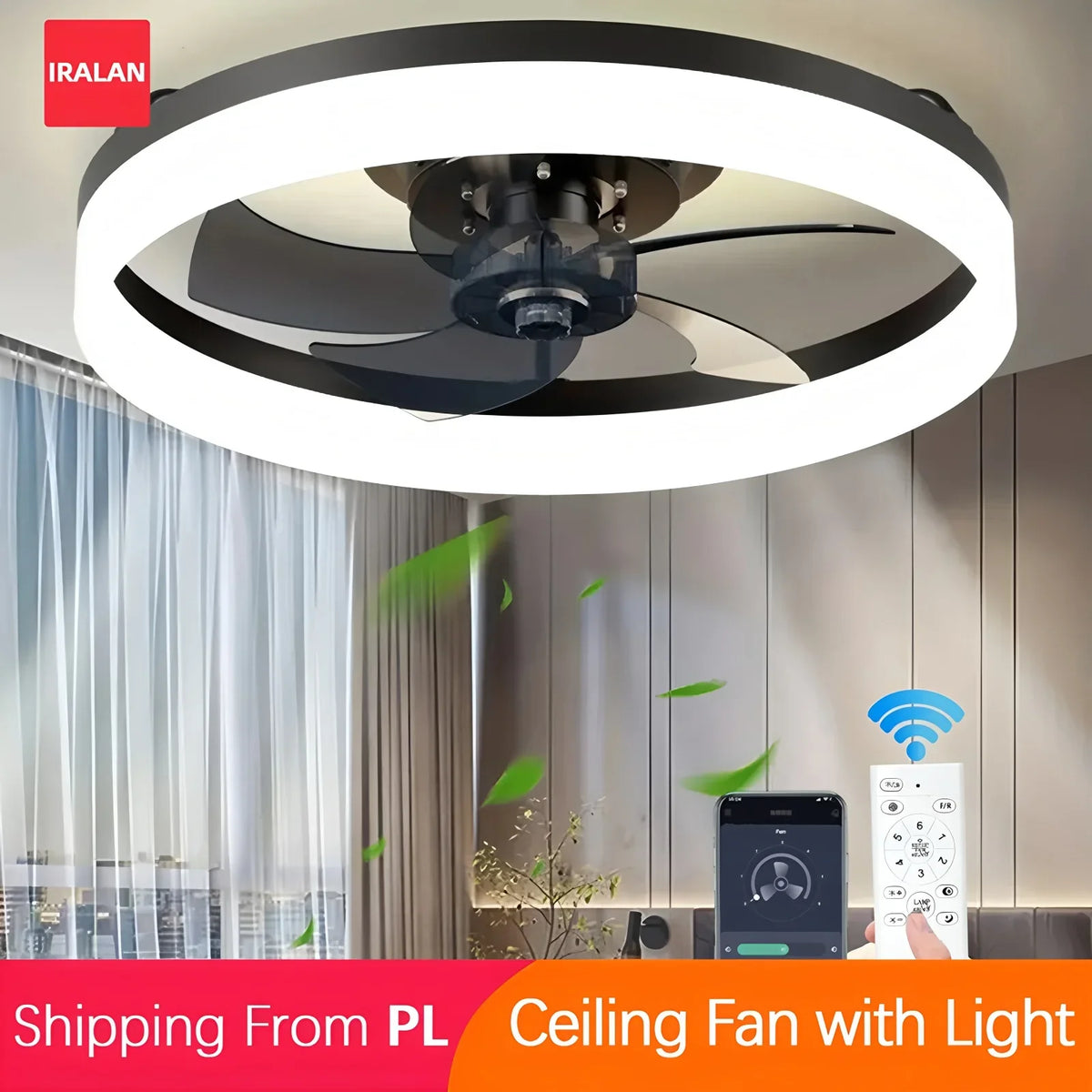 Ceiling Fan Light - 50cm & Six Speeds - Gentle Breeze