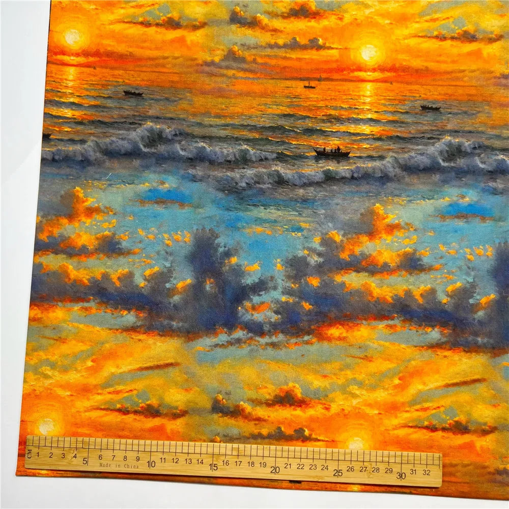 OIL PAINTING PRINT COTTON FABRIC - 105cm Wide, 20 Designs - Craft Canvas