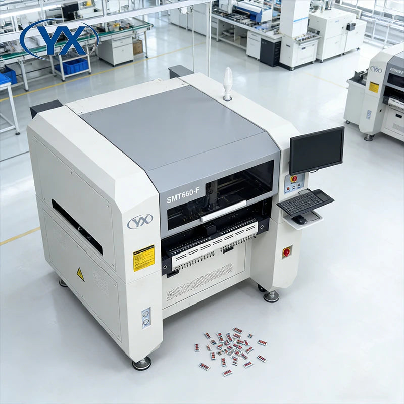 SMT660-F PICK & PLACE MACHINE - 6 Heads, Fly Shoot - Desktop SMT Line