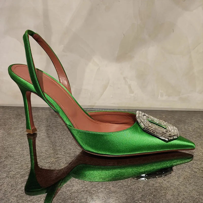 Water Diamond Buckle Toe Sandals 2026 New Pointed Thin Heel Hollow Banquet High Heels Platform Sandals Women Shoes