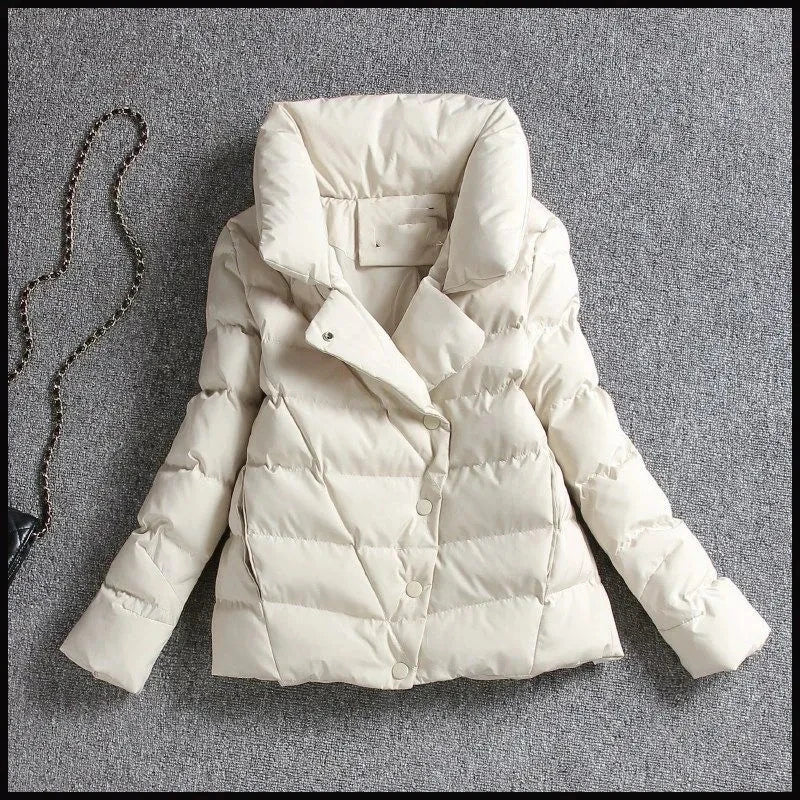 Short Stand Collar Jacket – Slim Thick Winter Coat