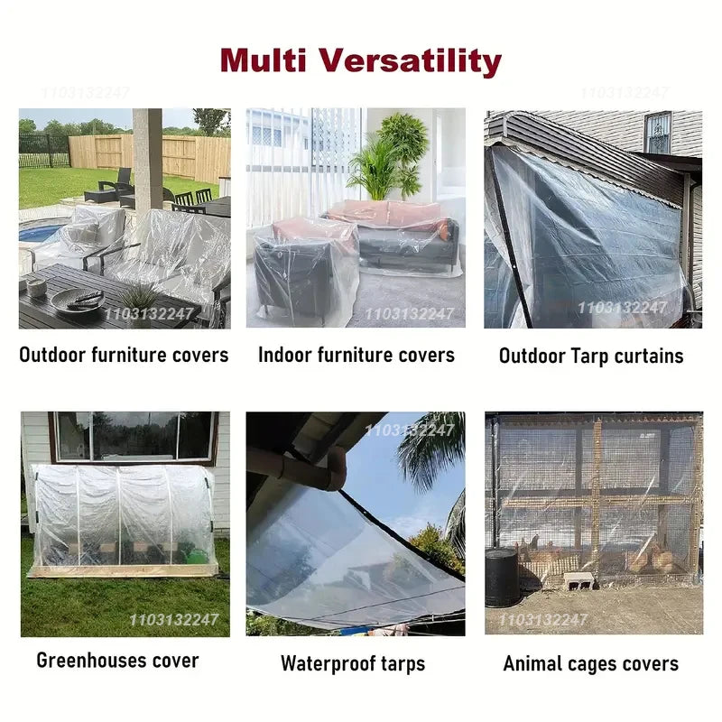 0.18mm Transparent Rainproof Shading Cloth Tarpaulin Lightweight Waterproof Tarpaulin Cover Tarpaulin Transparent Rainproof Cloth