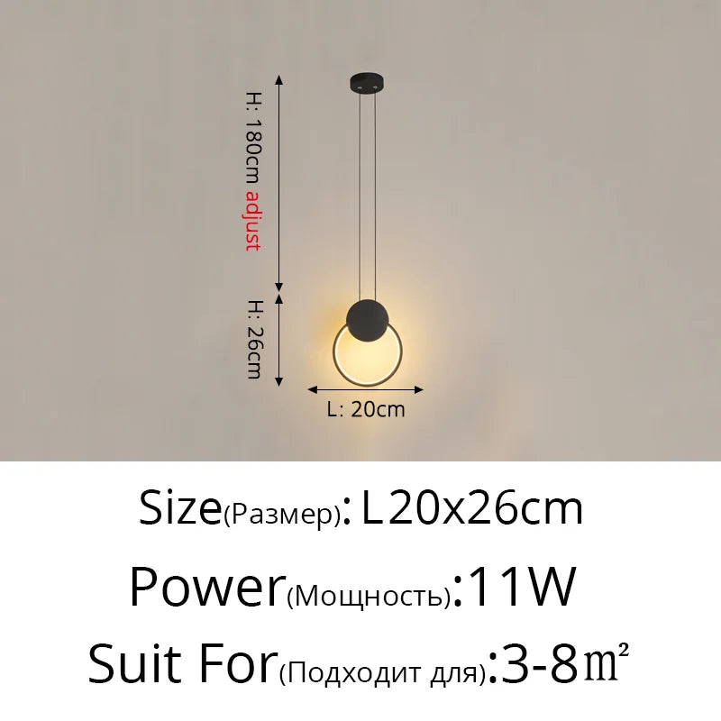 Modern LED Pendant Light – Smart Dimmable, App & Remote Control