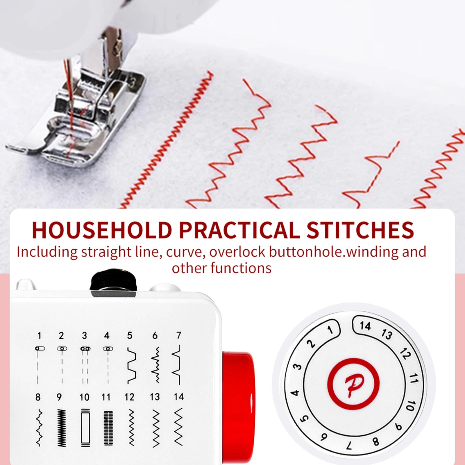 Mini Sewing Machine Set – 14 Stitches, Full Kit, Ships from Germany
