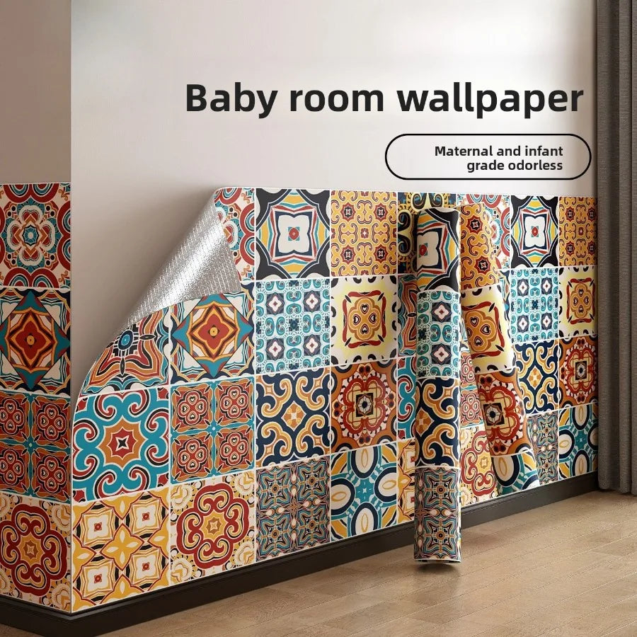 BOHO KIDS WALLPAPER - Self-Adhesive PVC - Waterproof Wall Decor