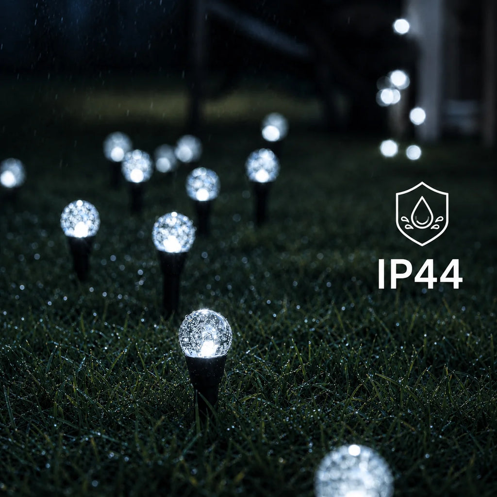SOLAR CRYSTAL GARDEN LIGHTS - 20-Piece, RGB Options - 8-Mode Pathway Glow