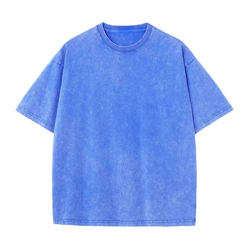 2026 Streetwear Washed Vintage T-Shirts Hip Hop Retro Punk T Shirt Women Tops Cotton Neutral Short Sleeve Acid Wash T-Shirts