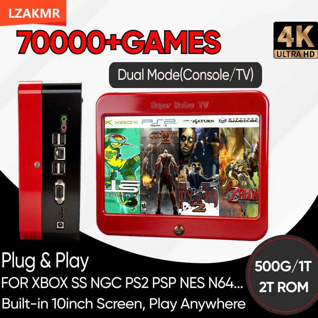 T1 Retro Game Console - 500 GB or 1 TB - Plug and Play