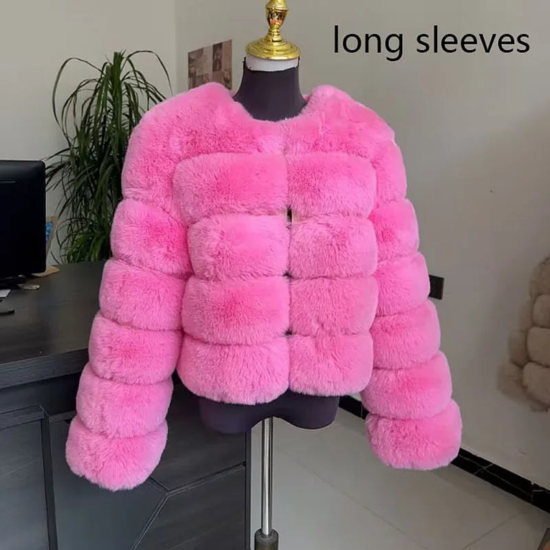 Velvet Hour - Faux-Fur Jacket - Colour After Dark