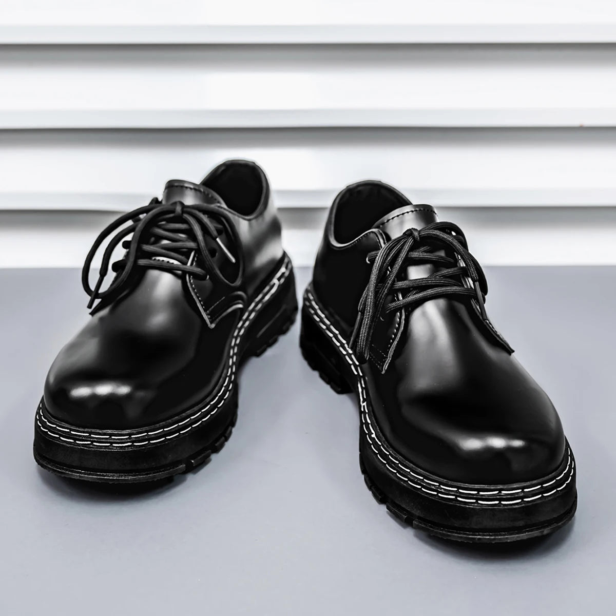 Men's Casual Business Shoes - Breathable PU Leather Anti-Slip Flat