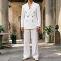 LINEN PEAK - Men's 2-Piece Linen Suit - Double Breasted, 7 Colors, XS-7XL