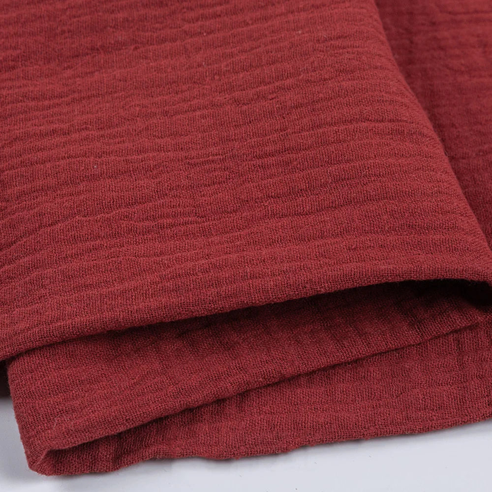 Wrinkle Double Layer Gauze Cotton Material Quilting Sewing Craft Fabric Table Runners Decor Cloth for Party Wedding Cheesecloth