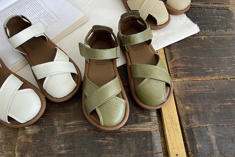 Careaymade-Genuine leather soft surfaces comfortable sandals,original big women's shoes,summer hollowed out women beach shoes