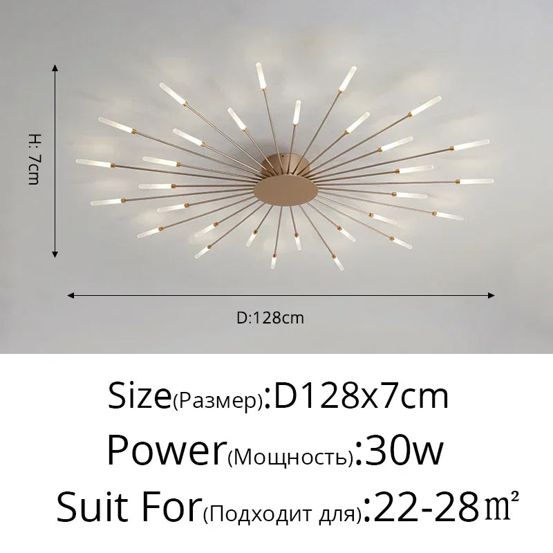 Modern LED Ceiling Chandelier – Black/Gold, 12–42 Heads, Dimmable