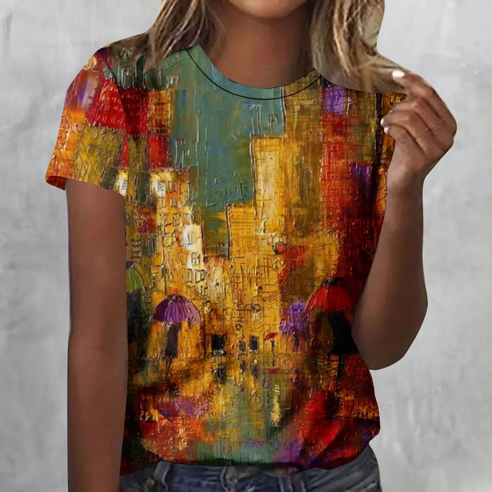 Vintage Oil Painting 3D Print T-Shirts Women Casual O-Neck Short Sleeve T Shirt Harajuku Tees Streetwear Y2k Top Female Clothing