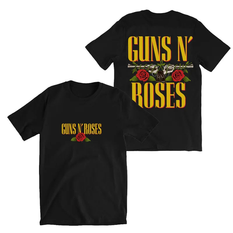 Guns N' Roses T-Shirt - Pistol Rose Rock Band Vintage Tee