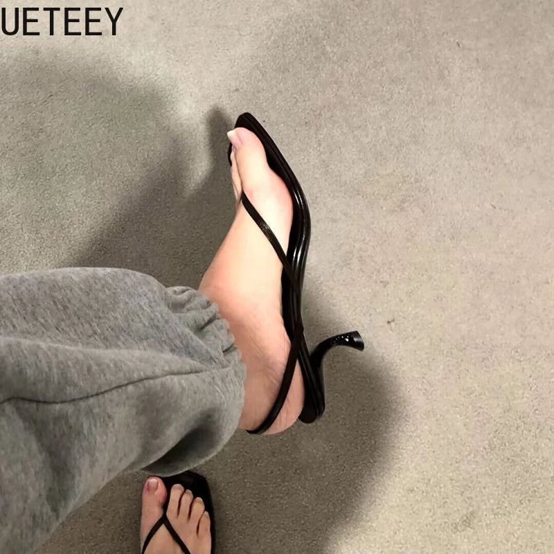 Summer High Heel Women Clip Toe Sandals Fashion Narrow Band Shoes Design Style Party Dress Sandals Shoes