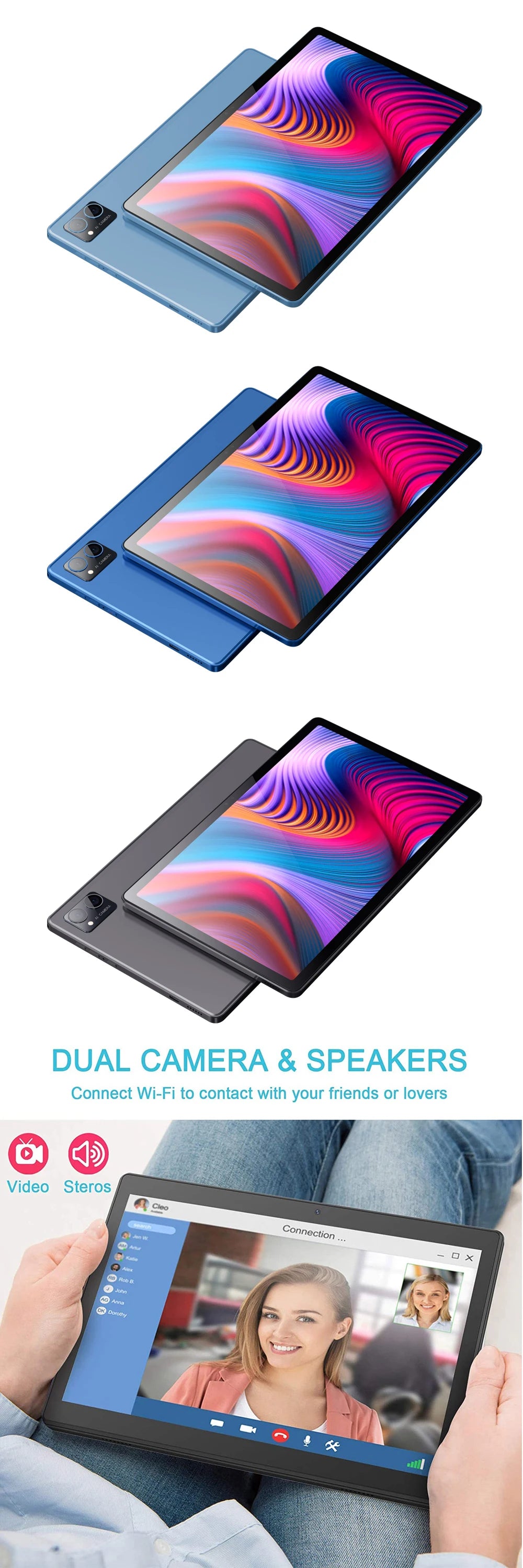 BDF P60 10.36" Tablet - Android 13, 8GB/512GB, 4G LTE