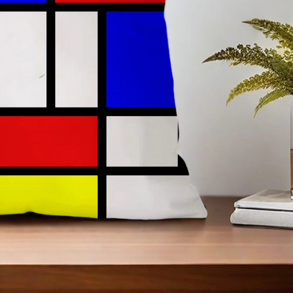 Piet Mondrian Pillow Cover - Double-Sided Print - Soft Polyester