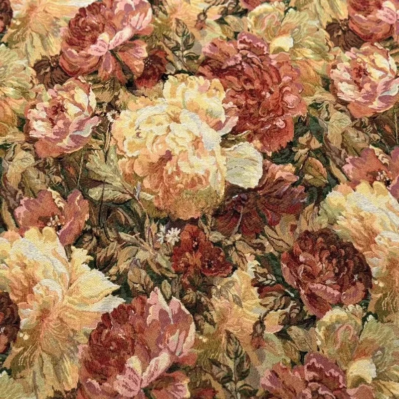 FLORAL CHENILLE JACQUARD FABRIC - Polyester-Cotton, 148cm Wide - Rich Rooms
