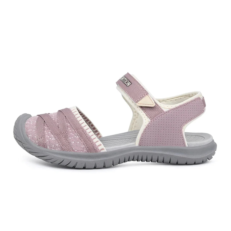 GRITION Women Sandals Casual Outdoor Shoes Closed Toe Flat Heels Elastic Fabric New Fashion 36-41 Ladies Trekking Hiking Sandals