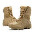 DUNE WALKER - Men's High-Top Leather Ankle Boots - Desert Combat Style