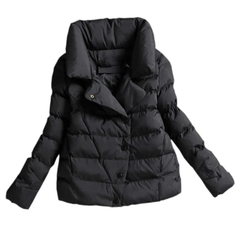 Short Stand Collar Jacket – Slim Thick Winter Coat