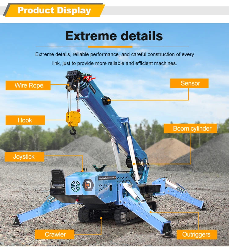 Yugong Mobile Spider Crane - 10 Ton - Remote Control