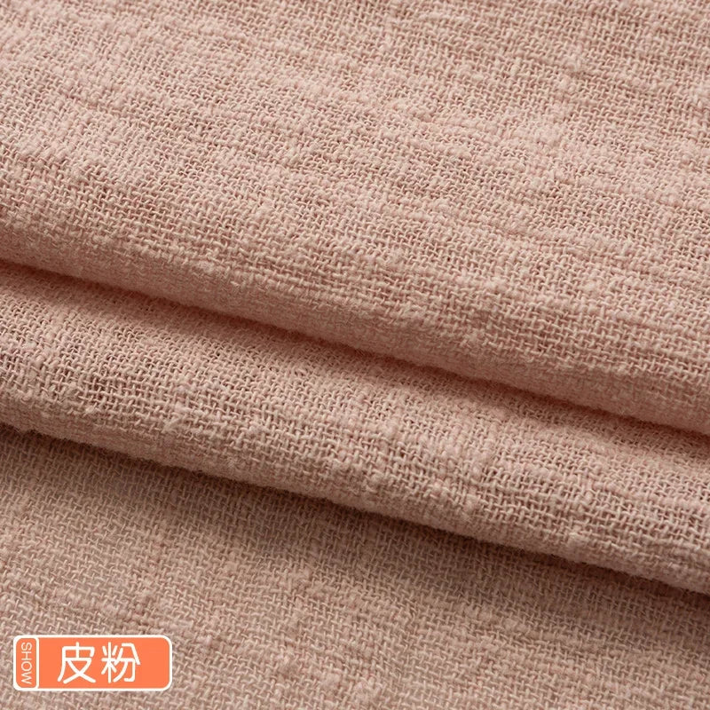 Soft Thin Linen Cotton Fabric Solid Color Organic Material Pure Natural Flax For Sewing Handmade Clothes Patchwork Fabric