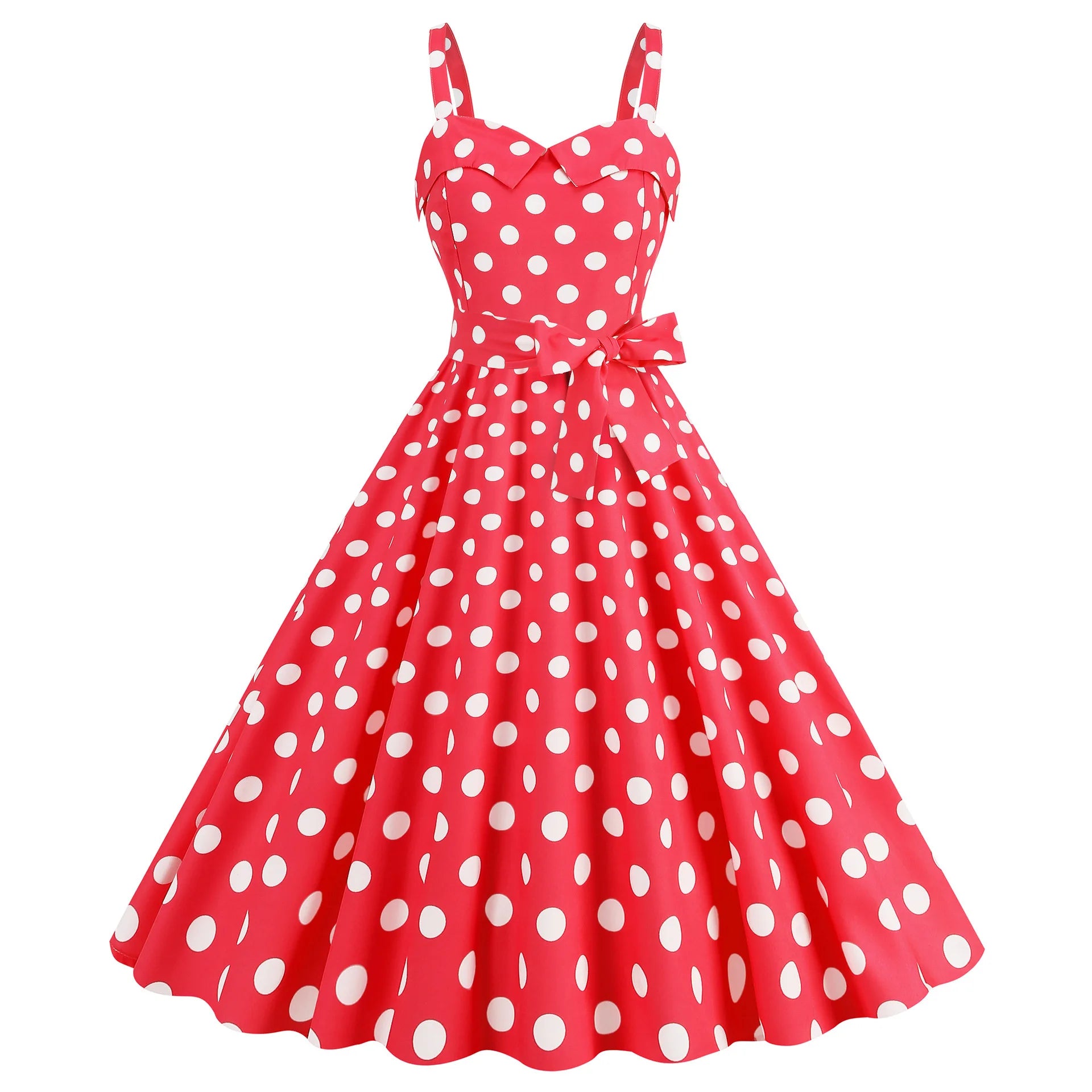 Vintage Classical Polo Dot Printed Dress Women's Sexy Sling Strap Wrap Chest Dress Valentine's Day Streetwear Spring Summer