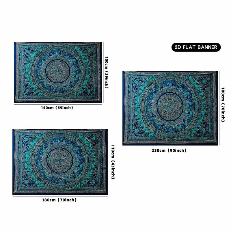 Bohemian Blue Mandala Tapestry – Ethnic Wall Hanging