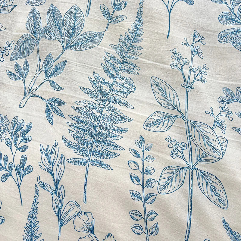 FLORAL DOUBLE YARN DUVET COVER - Washed Polyester, 14 Patterns - Soft Nights