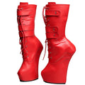 20cm Hoof Heel Ballet Boots – Platform Mid-Calf Zip