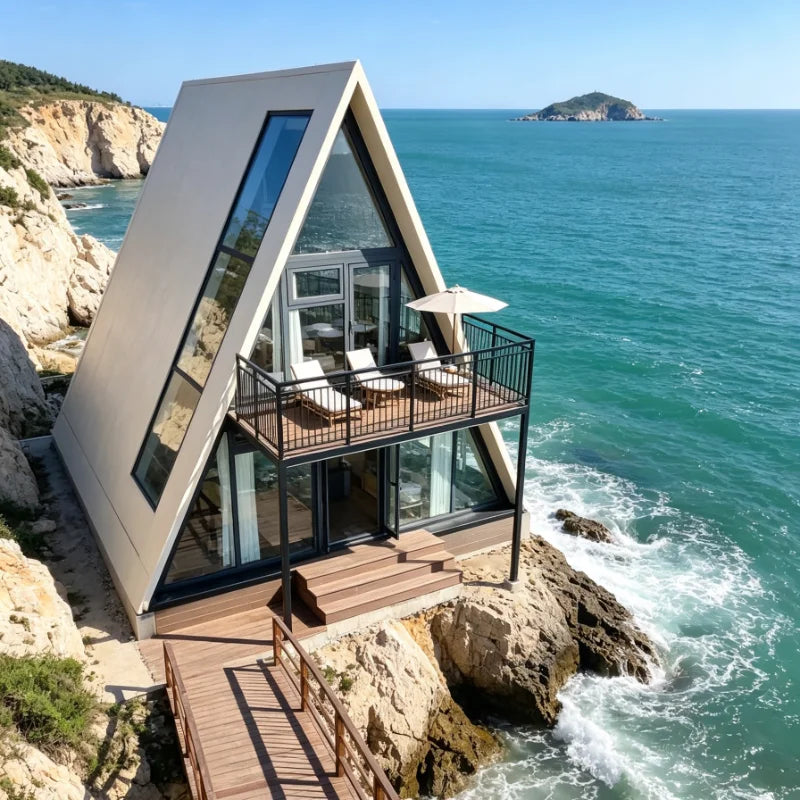 Modular Tiny Home A-Frame - Flat Pack Container Galvanized Frame