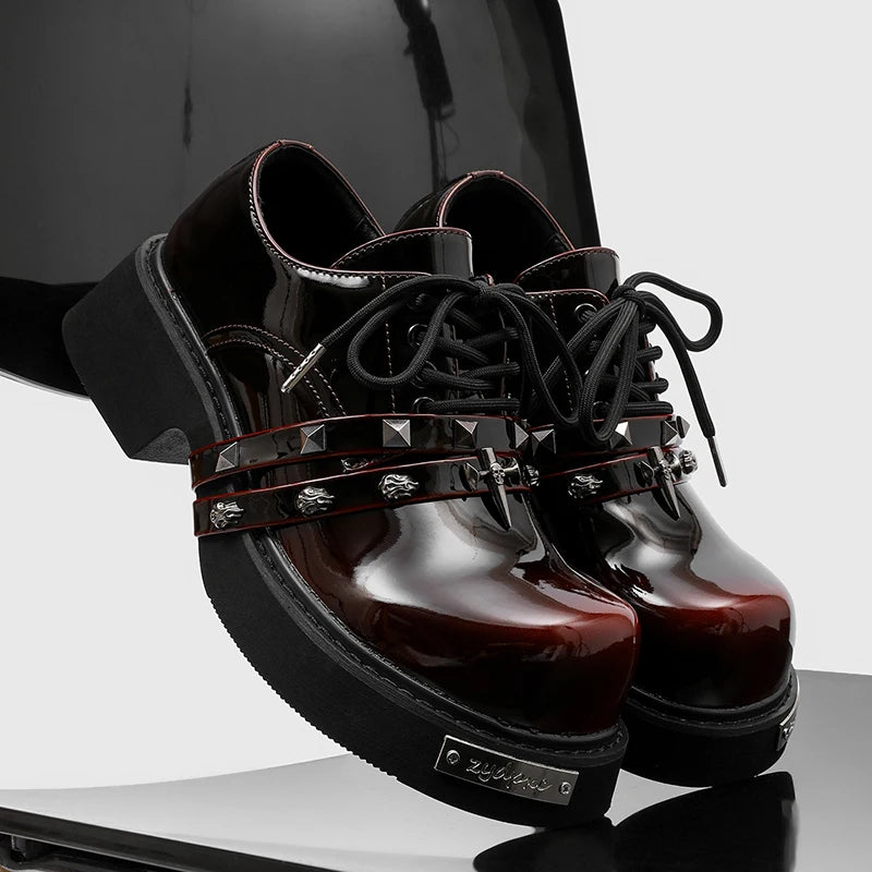 CHUNKY BRIT - Men's British Casual Leather Platform Loafers - Chunky Sole Office Oxford Dress Shoes