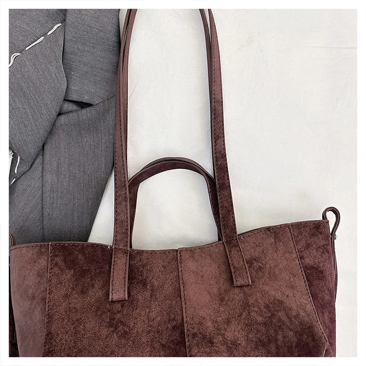 Light Luxury Solid PU Hasp Shoulder Bag for Women Commuting Frosted Leather Handbag 2026 Hot Sale Large Capacity Niche Tote Bags