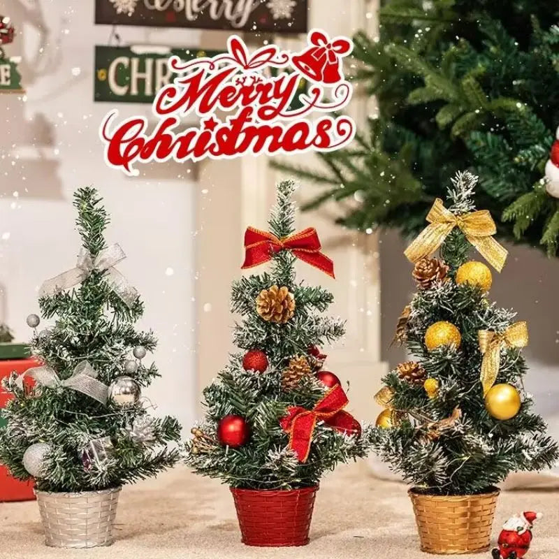 Mini Metallic Christmas Trees - 20–40 cm - Lit or Unlit