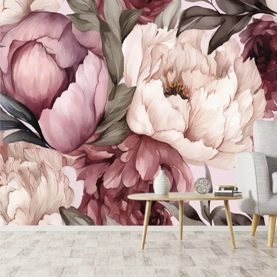 Custom Floral Nature Wall Mural – Peel & Stick or Non-Woven