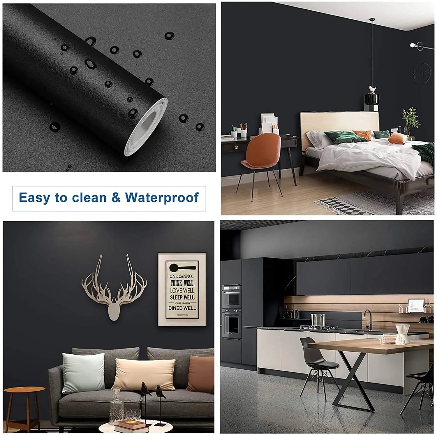 MATTE SOLID CONTACT PAPER - Self-Adhesive PVC, 6 Colors & 4 Lengths - Clean Spaces