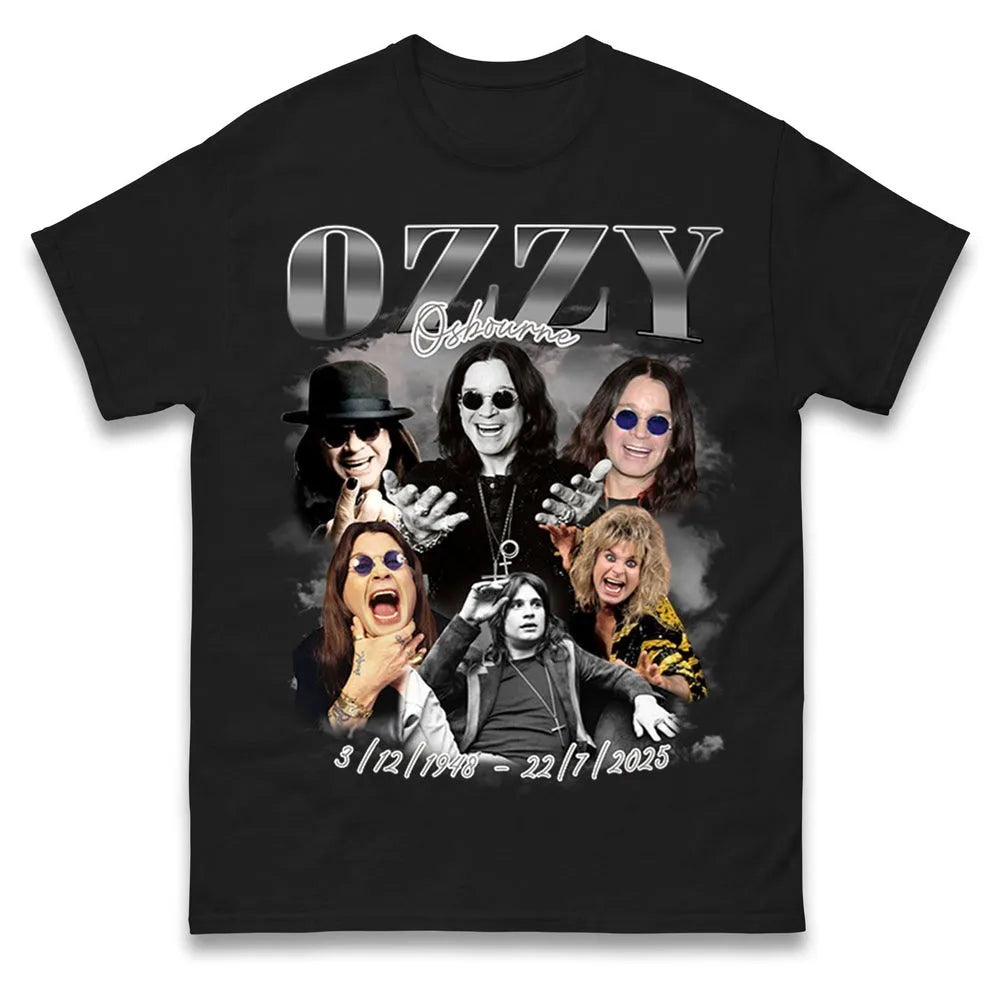 RIP Ozzy Osbourne 1948-2025 Thank You for Memories T-Shirt Unisex Woman Man Summer High Quality Cotton Graphic T Shirts