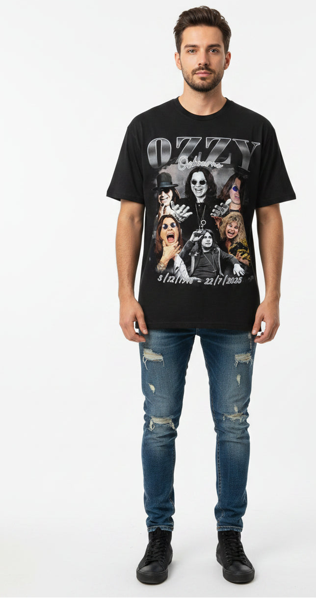 RIP Ozzy Osbourne Tribute Collage Tee 1948-2025