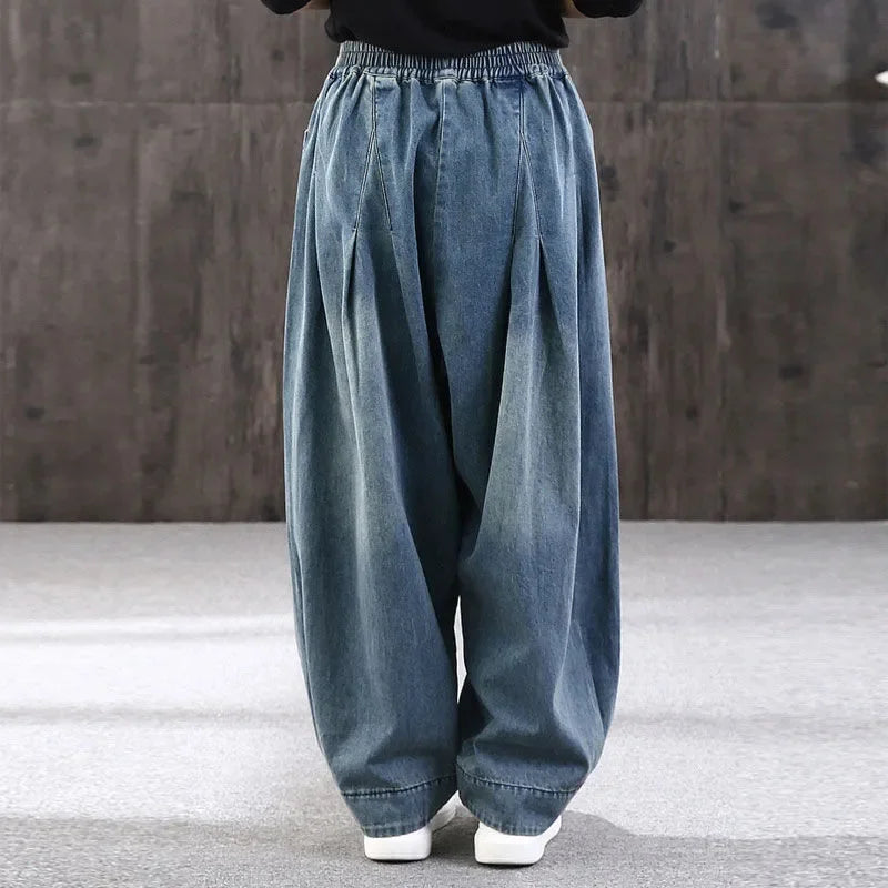 High Waist Bloomer Lantern Jeans